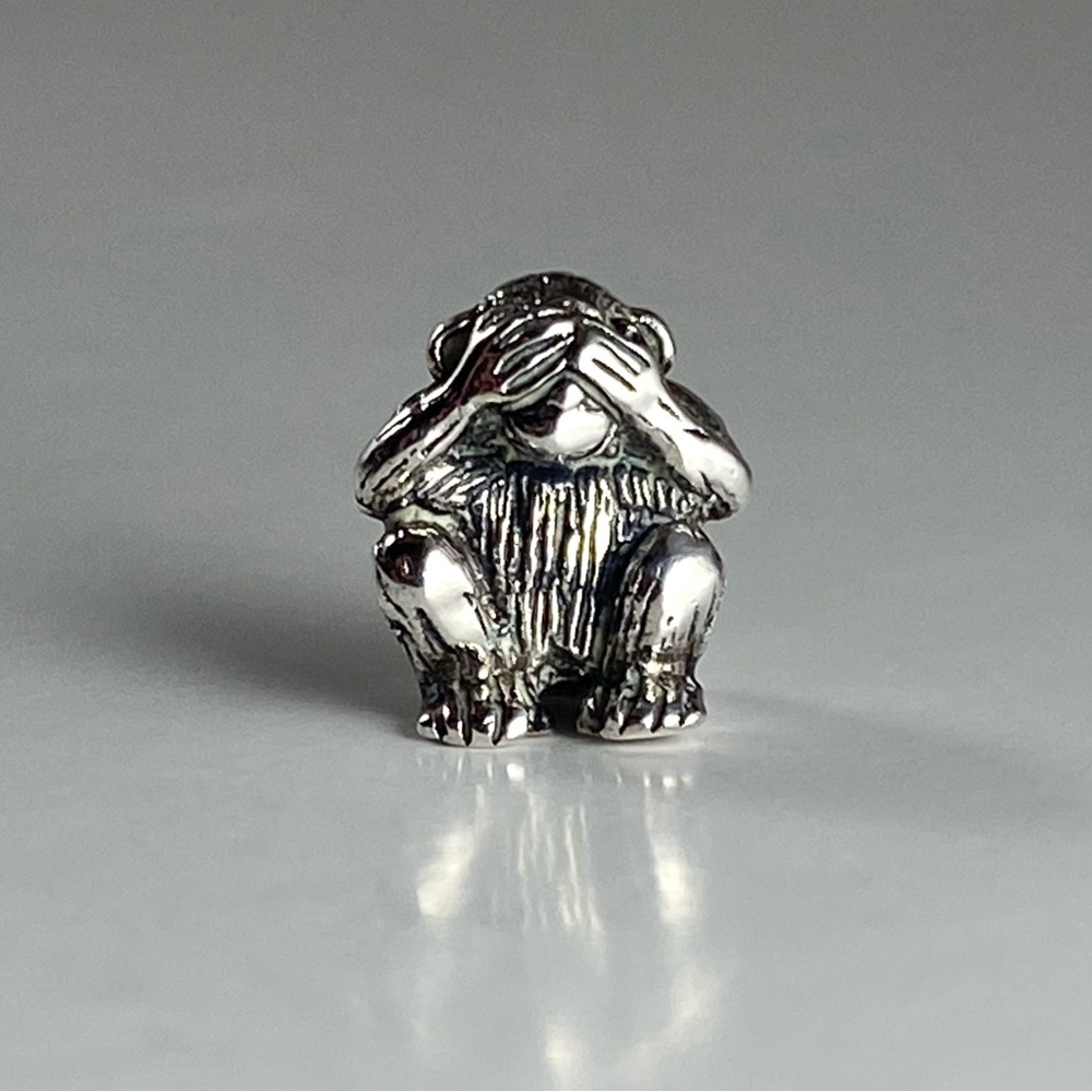 New Silverado 925 Sterling Silver "See No Evil" Monkey Charm